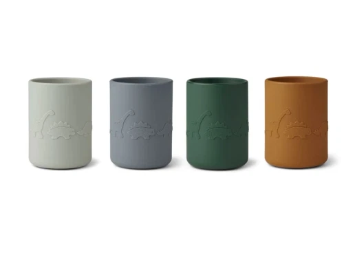 Liewood dino blue multi mix kop Ethan silikone (4-pack)